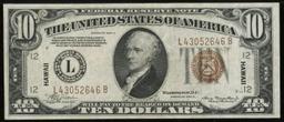 1934A $10 FRN Hawaii WWII Emergency Currency Grades Select AU