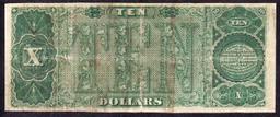 1890 $10 Treasury Note Grades vf+ Signatures Rosecrans/Huston