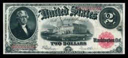 1917 $2 Large Size Legal Tender Note Thomas Jefferson Grades Select AU Signatures Elliott/Burke