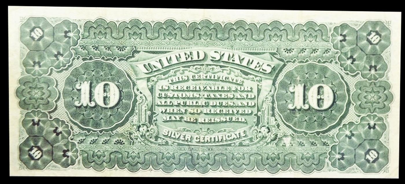 1886 $10 Red Seal Silver Certificate "Tombstone" FR-292  Grades xf Signatures Rosecrans/Hyatt