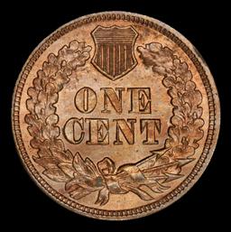 1863 Indian Cent 1c ms65+ SEGS