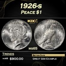 1926-s Peace Dollar $1 Grades ms65