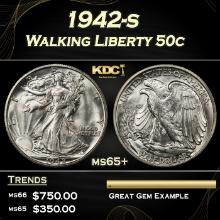 1942-s Walking Liberty Half Dollar 50c Grades ms65+