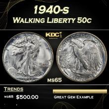1940-s Walking Liberty Half Dollar 50c Grades ms65