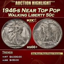 1946-s Walking Liberty Half Dollar Near Top Pop 50c ms66+ SEGS