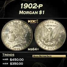 1902-p Morgan Dollar $1 Grades ms64+