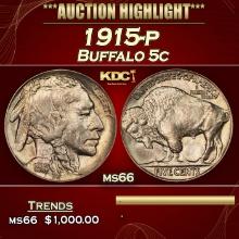 1915-p Buffalo Nickel 5c ms66 SEGS