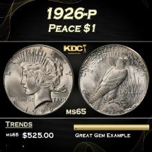 1926-p Peace Dollar $1 Grades ms65