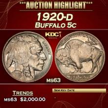 1920-d Buffalo Nickel 5c ms63 USCG