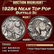 1928-s Buffalo Nickel Near Top Pop 5c ms66+ SEGS