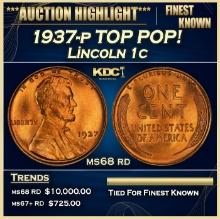 1937-p Lincoln Cent TOP POP! 1c ms68 rd SEGS