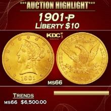 1901-p Gold Liberty Eagle $10 ms66 SEGS
