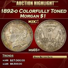 1892-o Morgan Dollar Colorfully Toned $1 ms65+ SEGS