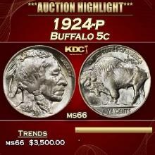 1924-p Buffalo Nickel 5c ms66 SEGS