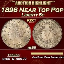 1898 Liberty Nickel Near Top Pop 5c ms66 SEGS