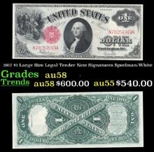 1917 $1 Large Size Legal Tender Note Grades Choice AU/BU Slider Signatures Speelman/White