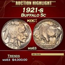1921-s Buffalo Nickel 5c ms63 USCG