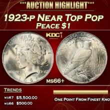 1923-p Peace Dollar Near Top Pop $1 ms66+ SEGS