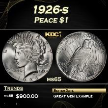 1926-s Peace Dollar $1 Grades ms65
