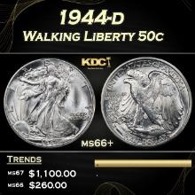 1944-d Walking Liberty Half Dollar 50c ms66+ SEGS
