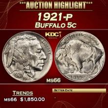 1921-p Buffalo Nickel 5c ms66 SEGS