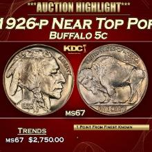 1926-p Buffalo Nickel Near Top Pop 5c ms67 SEGS