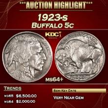 1923-s Buffalo Nickel 5c ms64+ SEGS