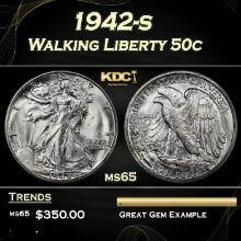 1942-s Walking Liberty Half Dollar 50c Grades ms65