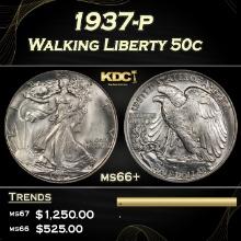 1937-p Walking Liberty Half Dollar 50c ms66+ SEGS
