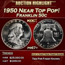 1950 Proof Franklin Half Dollar Near Top Pop! 50c pr67+ SEGS