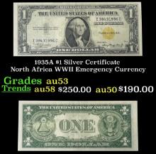 1935A $1 Silver Certificate North Africa WWII Emergency Currency Grades Select AU