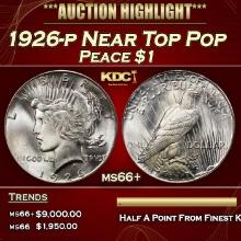 1926-p Peace Dollar Near Top Pop $1 ms66+ SEGS