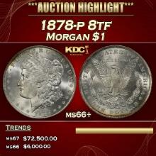 1878-p 8tf Morgan Dollar $1 ms66+ SEGS