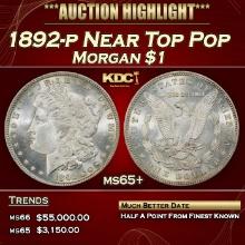 1892-p Morgan Dollar Near Top Pop $1 ms65+ SEGS