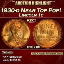 1930-d Lincoln Cent Near Top Pop! 1c ms67 rd SEGS