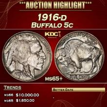 1916-d Buffalo Nickel 5c ms65+ SEGS
