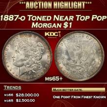 1887-o Morgan Dollar Toned Near Top Pop $1 ms65+ SEGS