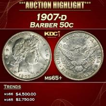 1907-d Barber Half Dollars 50c ms65+ SEGS