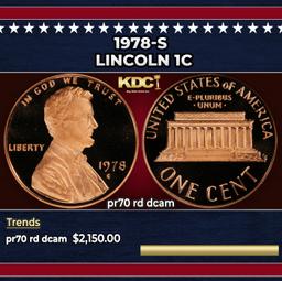 1978-s Proof Lincoln Cent 1c pr70 rd dcam SEGS