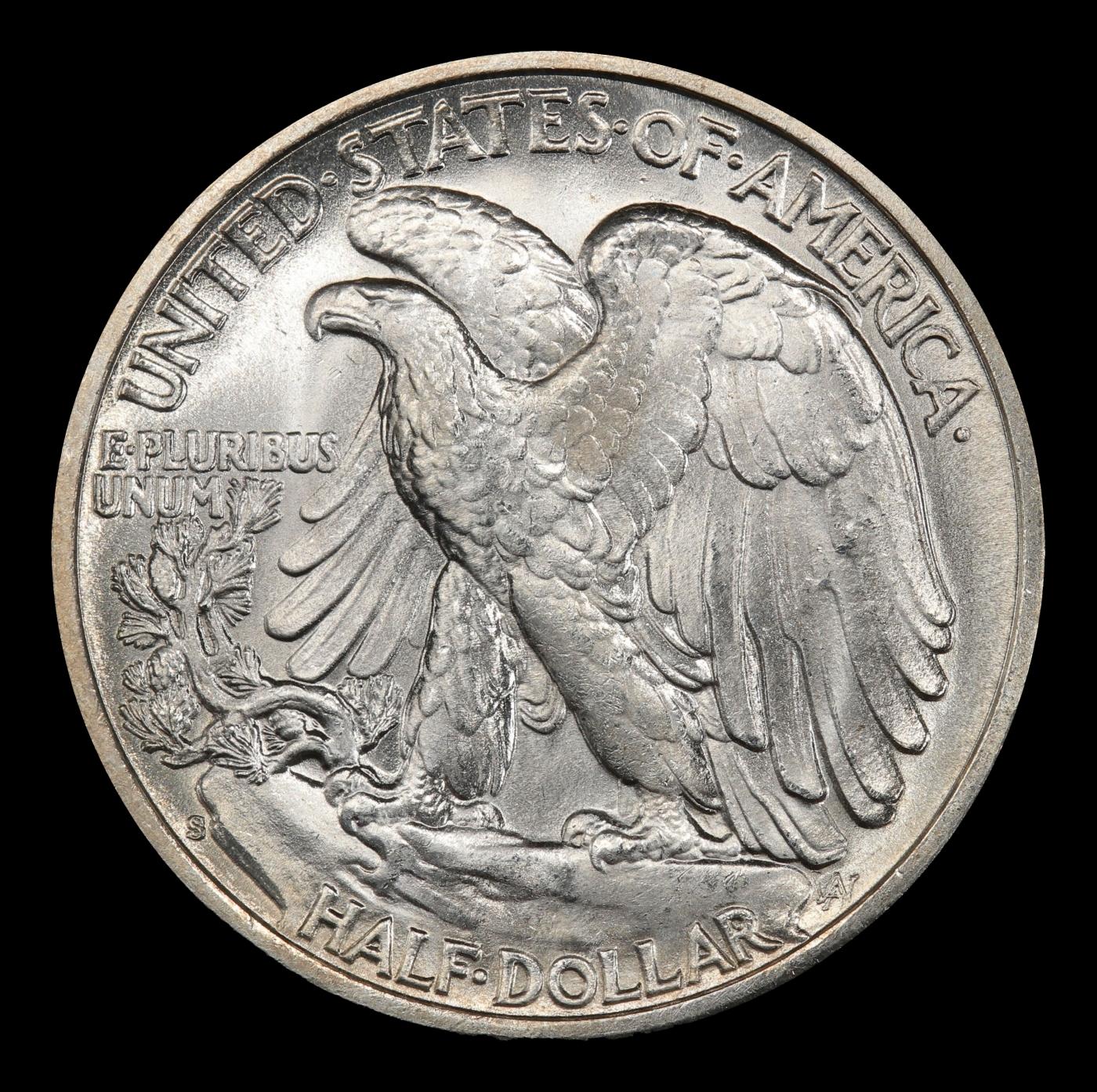 1946-s Walking Liberty Half Dollar Near Top Pop 50c ms66+ SEGS