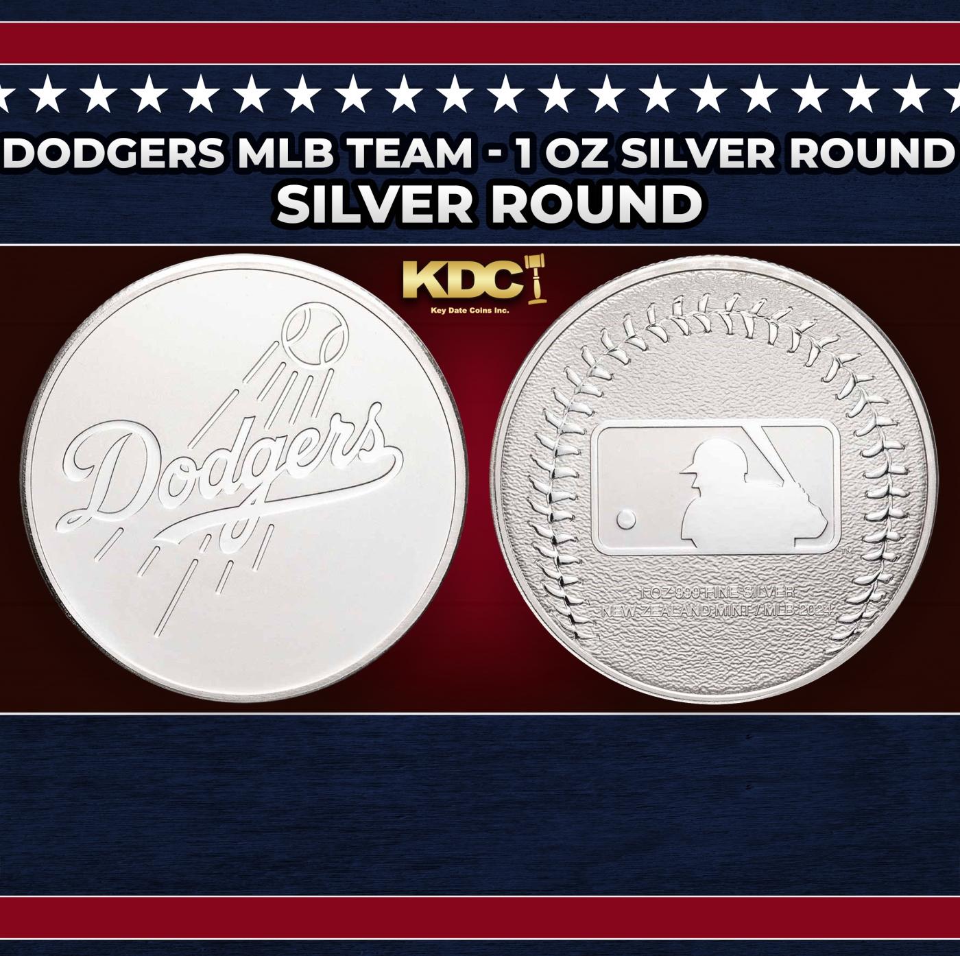 Dodgers MLB Team - 1 oz Silver Round Round