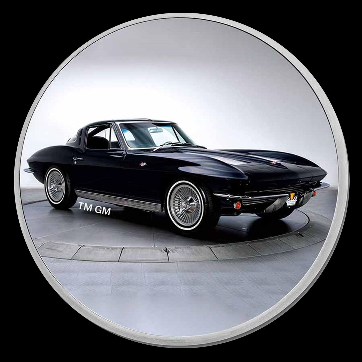 1963 Chevrolet Corvette Stingray Colorized Style - 1 oz Silver Round Round