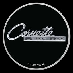 1963 Chevrolet Corvette Stingray Colorized Style - 1 oz Silver Round Round