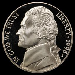 1996-s Proof Jefferson Nickel 5c pr70 dcam SEGS