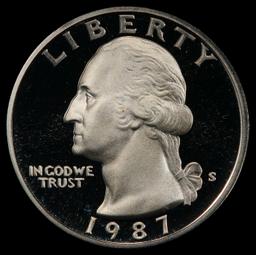 1987-s Proof Washington Quarter 25c pr70 dcam SEGS