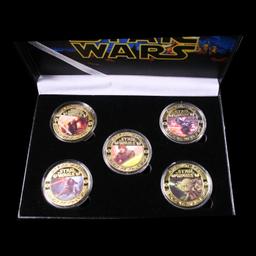 5 Coin Star Wars Gold Plated Round Collection