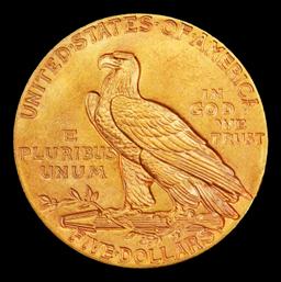 1911-p Gold Indian Half Eagle Near Top Pop! $5 ms65+ USCG