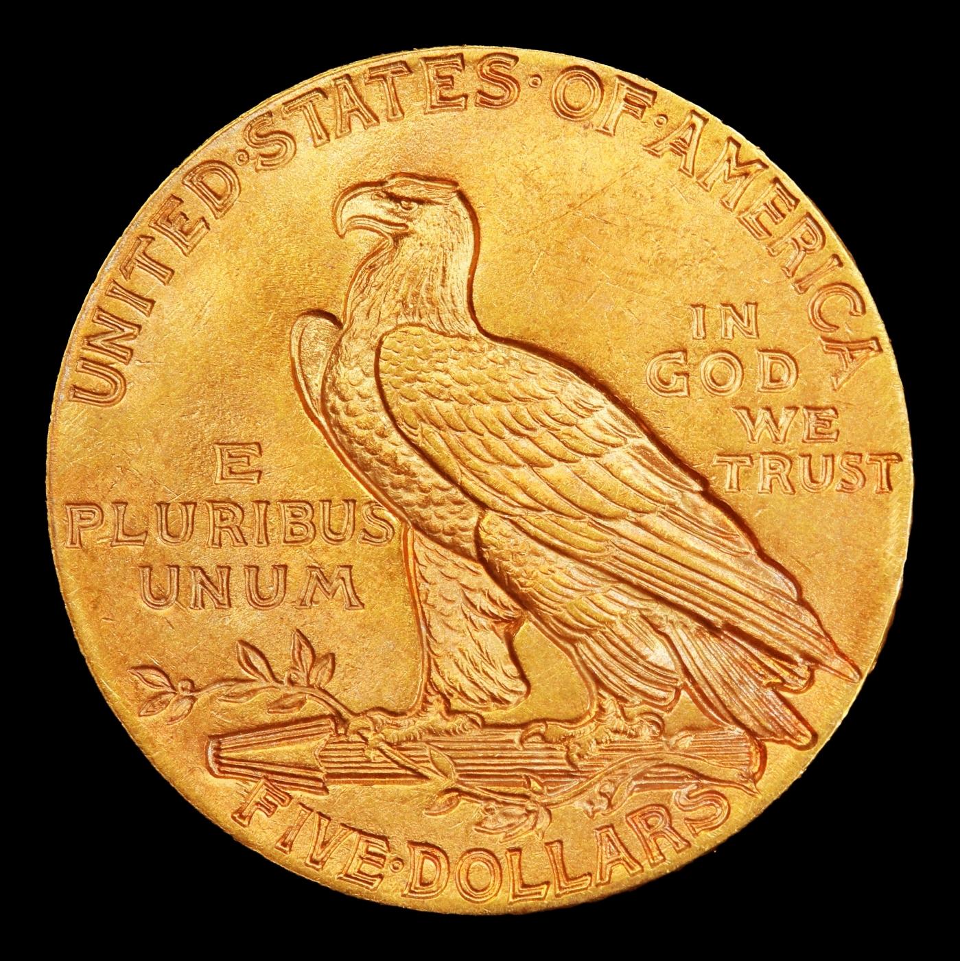 1911-p Gold Indian Half Eagle Near Top Pop! $5 ms65+ USCG