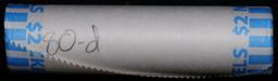 BU Shotgun Jefferson 5c roll, 1980-d 40 pcs Bank $2 Nickel Wrapper