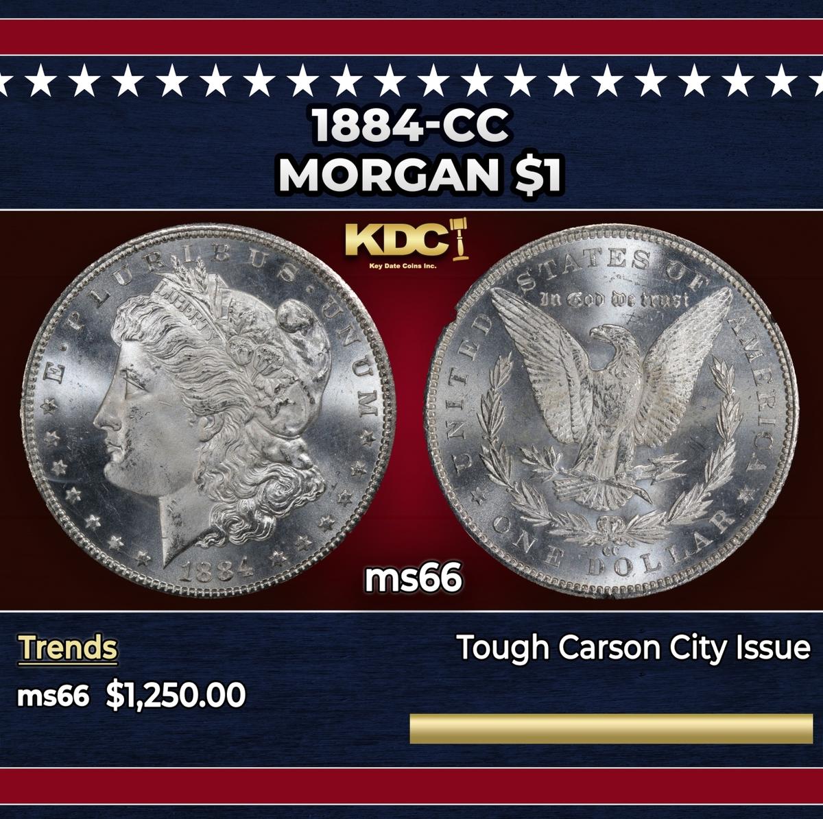 1884-cc Morgan Dollar $1 ms66 SEGS